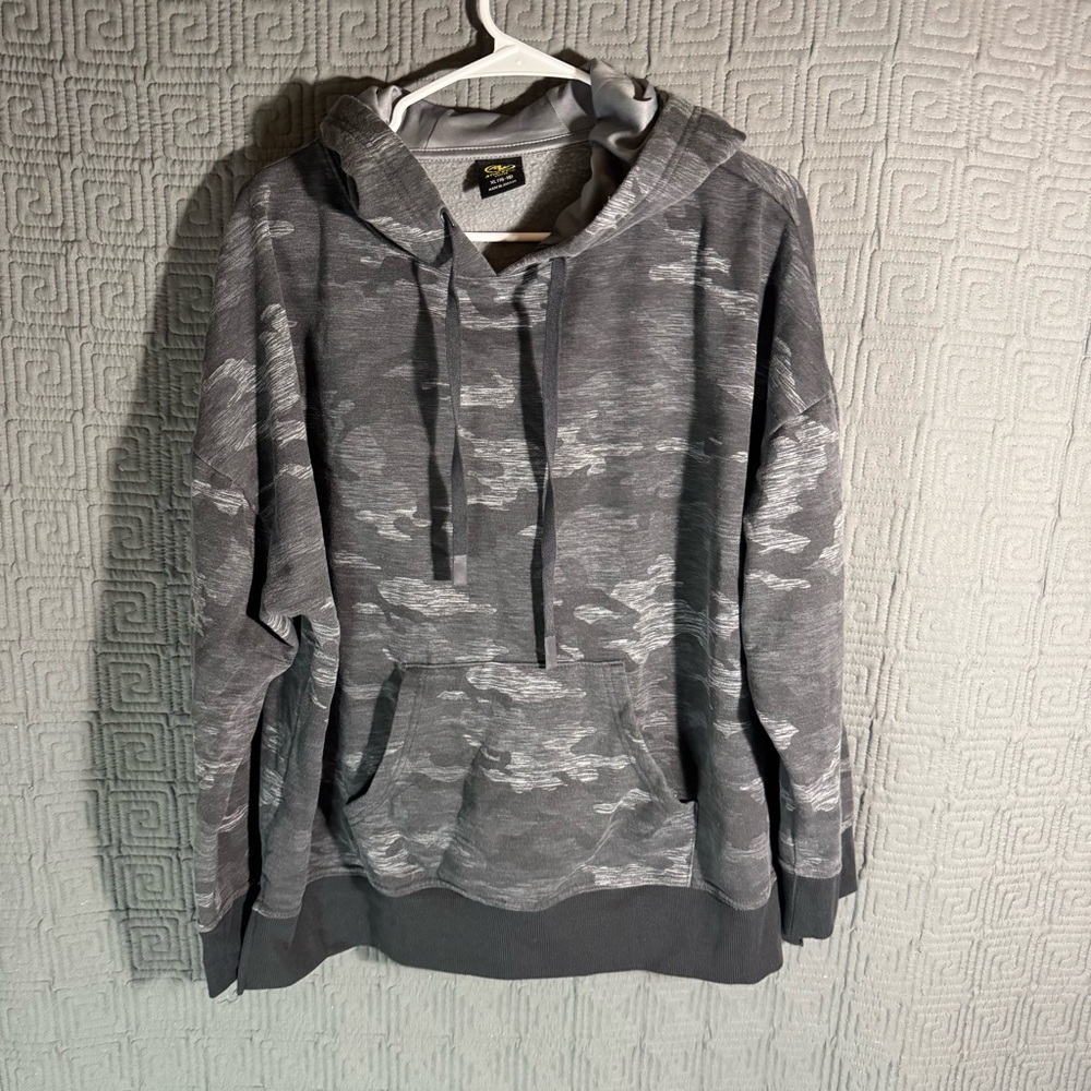 Athletic Works Pullover Sweater Women’s XL 16/18 Grey Gray Camouflage Hoodie